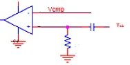 A simple pulse generator. ( R , C , op ) |  This is a pretty basic generator. The pulse width is set by R,c, Vcmp and Vin....