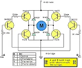 Reversing motors |  aYep, that's an H-bridge; using bipolar transistors.You need P-channel...