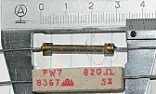 Inductance of 820 ohm 10w wirewound |  *if* it's a straight coil of wire with an air core, then Wheelers formula...