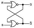 SR Latch initialization on bread board.  |  --- Snipped erroneous circuit list; this one should be OK: Version 4 SHEET 1...