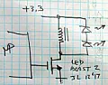 LED boost from a uP pin  |  I remember a while back someone posted a lil circuit for getting a boost ...