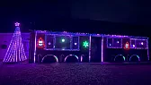 Musical Christmas light show with singing pixel-faced tree prop |  Plenty of holiday displays around a neighborhood either hold still or blink...