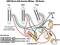 Guitar wiring |  Any guitarists?  I'm wiring a 3 humbucker "super Strat" like this:   Two...