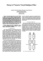Varactor-tunable RF filters with a wide range |  These rather interesting papers and thesis show a design of  varactor-tuned RF...