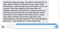 House-sitting for millenials  |  ?How do I turn off the bathroom light??...