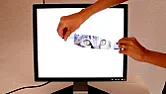 How do I make this happen (polarized filters)  |  The guy has removed the linear polariser from the front of his LCD  monitor so...
